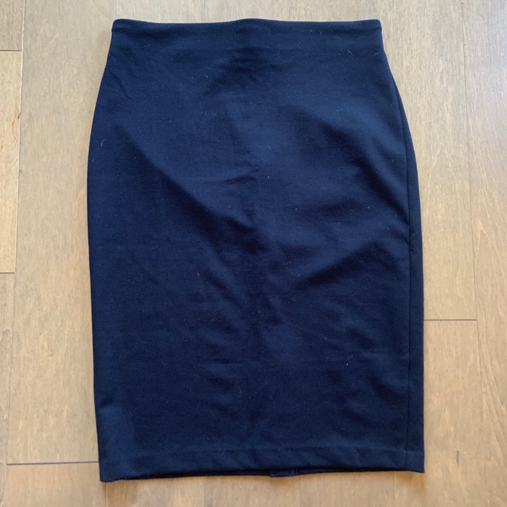 Navy blue pencil skirt